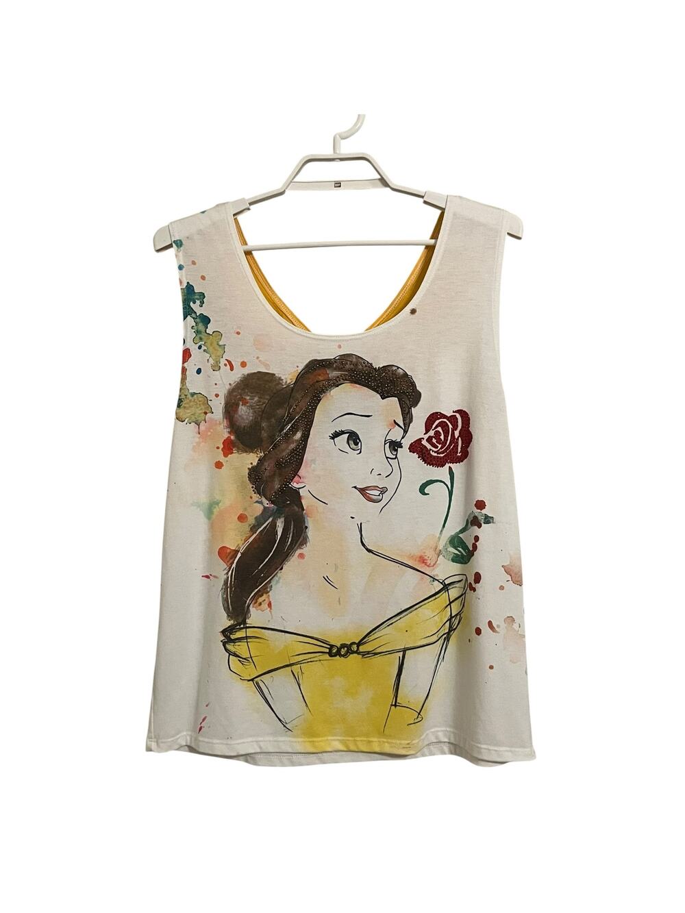 Disney Boutique Belle Rose Embellished Tank Top